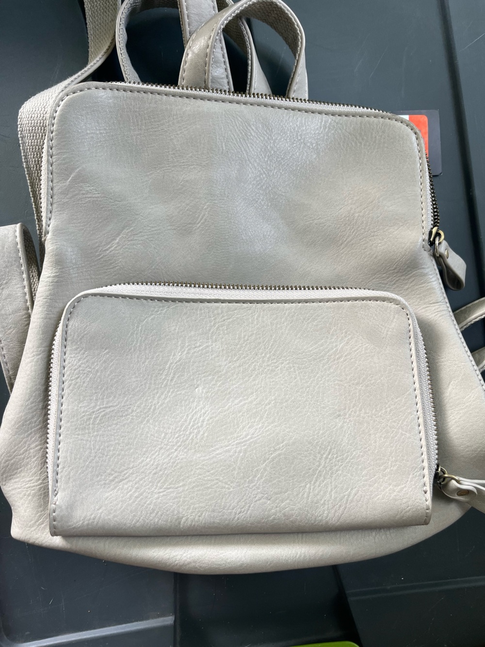 Joy Susan Light Gray/taupe Women’s Backpack Purse NWT